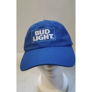 Bud Blue Baseball Cap/ Hat, white embroidered Bud Light Logo on front (I)‎
